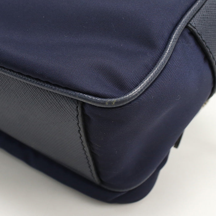 PRADA BT1010 Diagonal shoulder bag Shoulder Bag Nylon/leather navy Women