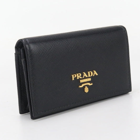 PRADA 1MC122 Business card holder Safiano Card Case leather black Women(unisex)