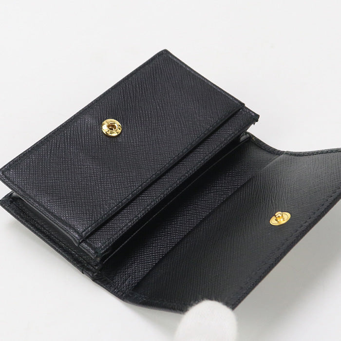 PRADA 1MC122 Business card holder Safiano Card Case leather black Women(unisex)