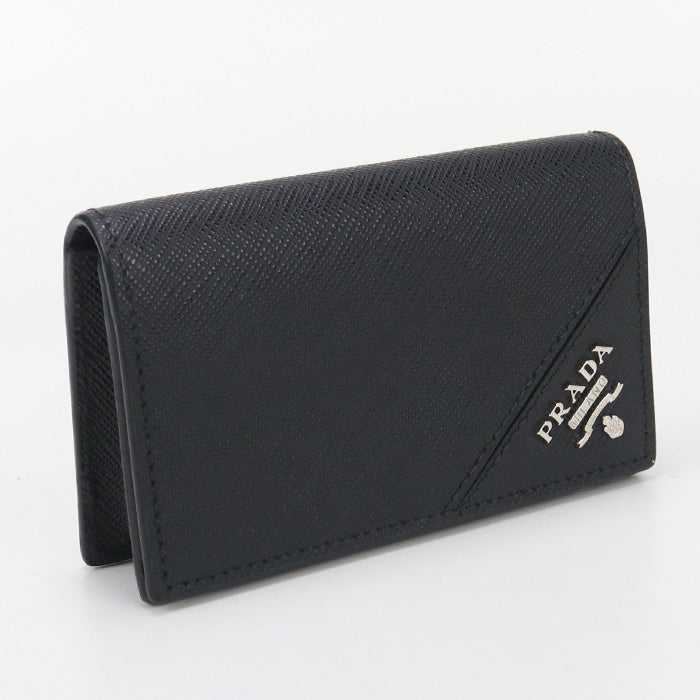 PRADA Saffiano Leather Card Case name card holder leather black mens