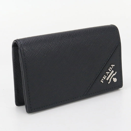 PRADA Saffiano Leather Card Case name card holder leather black mens