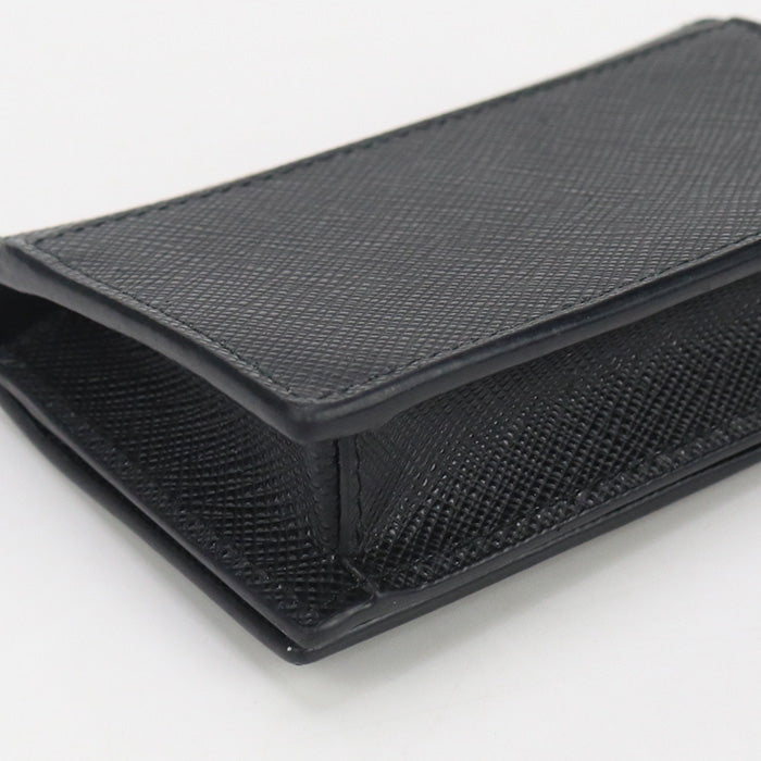 PRADA Saffiano Leather Card Case name card holder leather black mens