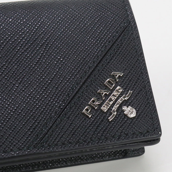 PRADA Saffiano Leather Card Case name card holder leather black mens
