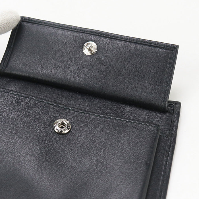 PRADA Wallet with coin purse Folded wallet leather black mens
