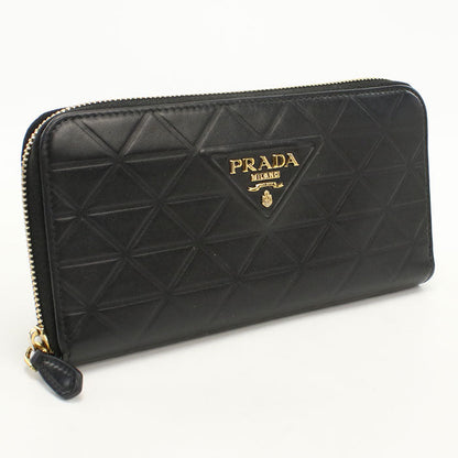 PRADA 1ML5062 Long Wallet Zipper Wallet Cowhide black Women