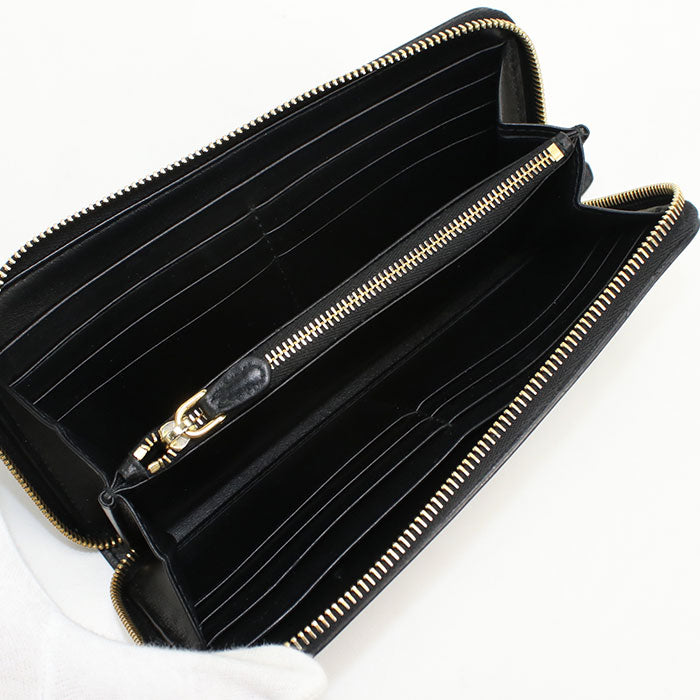 PRADA 1ML5062 Long Wallet Zipper Wallet Cowhide black Women