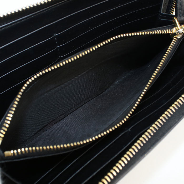 PRADA 1ML5062 Long Wallet Zipper Wallet Cowhide black Women