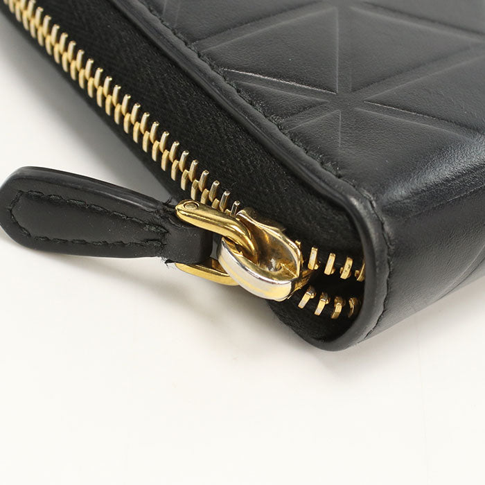PRADA 1ML5062 Long Wallet Zipper Wallet Cowhide black Women