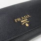 PRADA saffiano multicolor Long wallet with double fold coin purse black Women