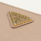 PRADA 1ML225 Bi-fold wallet Saffiano Triangle Wallet leather beige Women