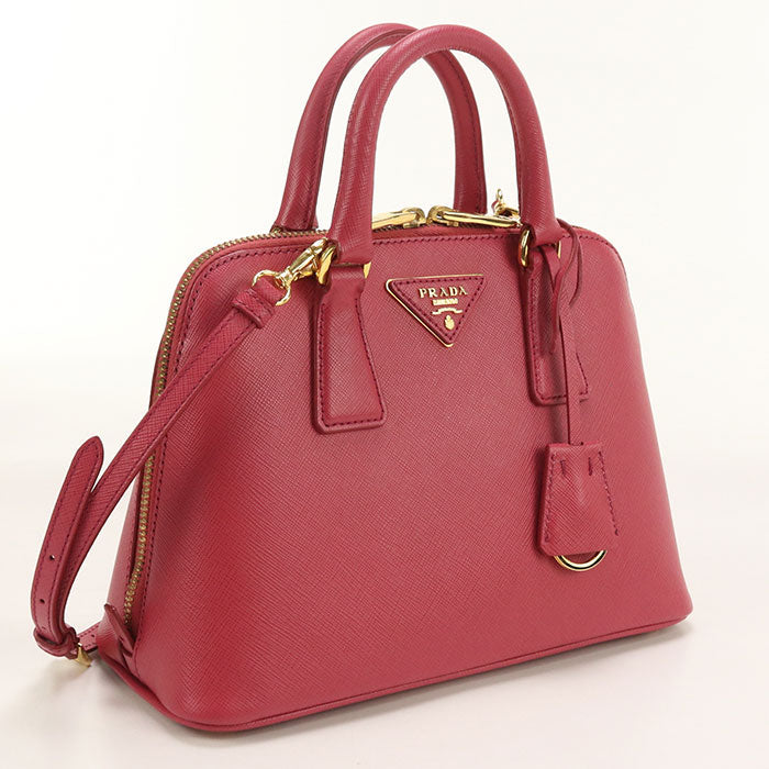 PRADA BL0838 Handbag Safiano 2WAY handbag leather Red Women