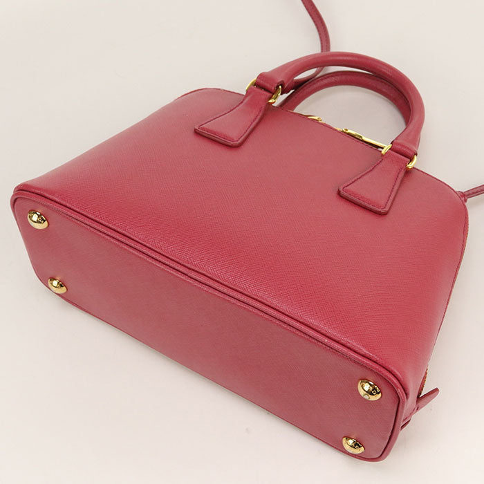 PRADA BL0838 Handbag Safiano 2WAY handbag leather Red Women