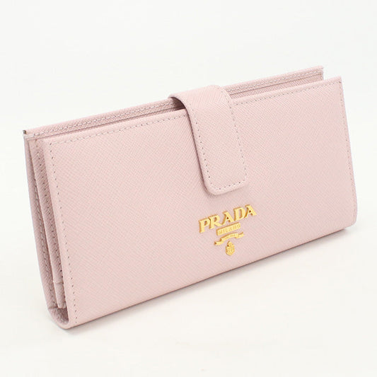 PRADA 1MV025 ZLP Saffiano Long wallet with double fold coin purse pink Women