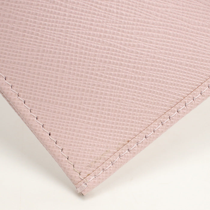 PRADA 1MV025 ZLP Saffiano Long wallet with double fold coin purse pink Women