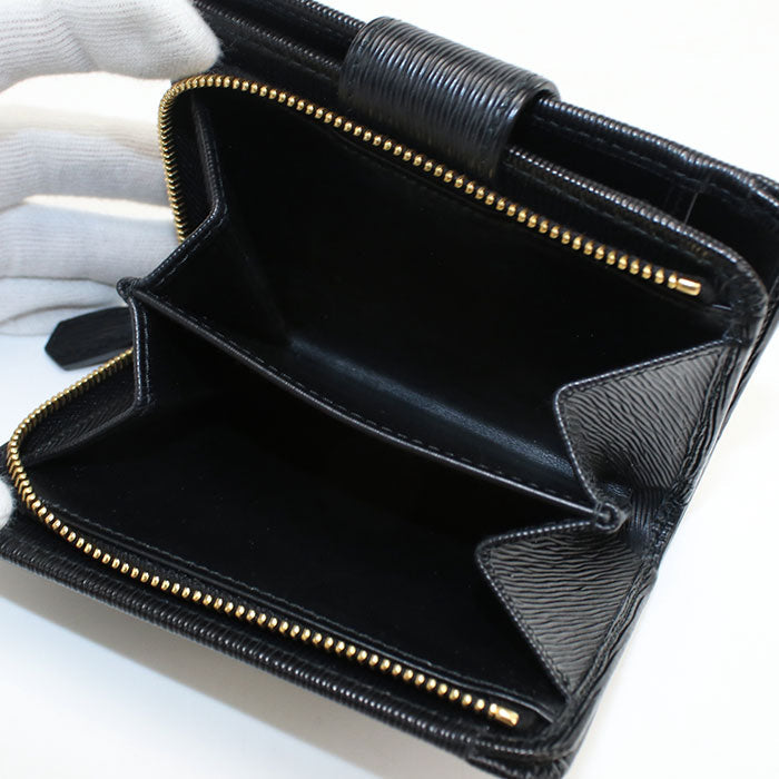 PRADA PR94849 Vitello Triangle Wallet Folded wallet leather beige Women