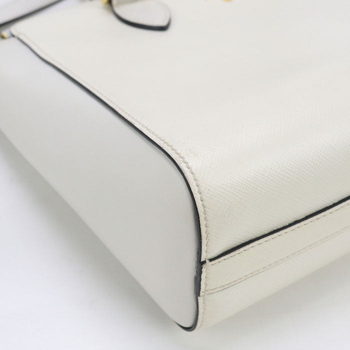 PRADA 1BA113 2WAY Tote Bag leather white Women