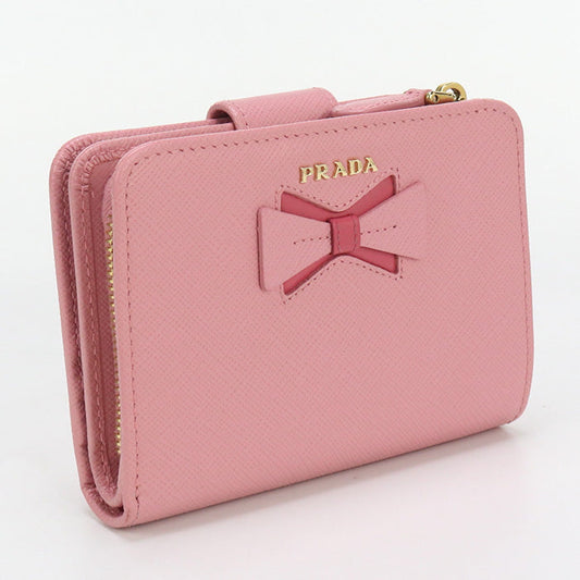 PRADA 1ML018 Bi-fold wallet Safiano Folding Wallet leather pink Women