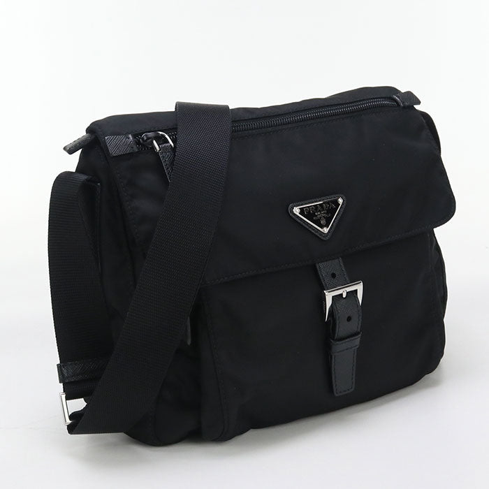 PRADA Shoulder Bag 1BD994 Safiano Messenger Bags Nylon,leather black mens(unisex)