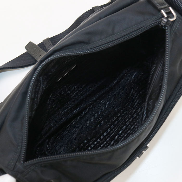 PRADA Shoulder Bag 1BD994 Safiano Messenger Bags Nylon,leather black mens(unisex)