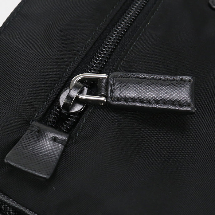 PRADA 2VH5632E9S F0002 Re-Nylon Diagonal Shoulder Bag Safiano leather black mens