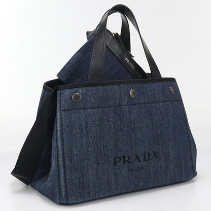 PRADA 1BG311 2BBV FOKF5 2WAY Tote Bag denim navy Women