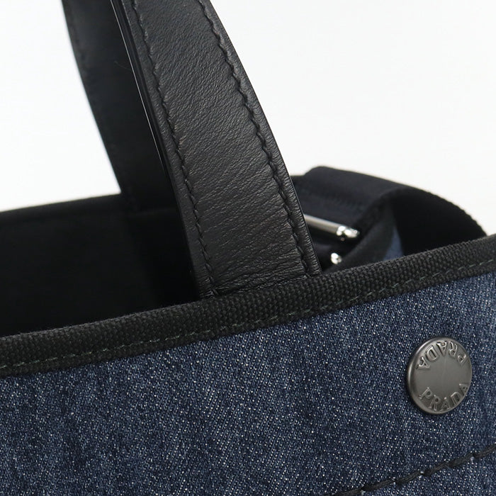 PRADA 1BG311 2BBV FOKF5 2WAY Tote Bag denim navy Women