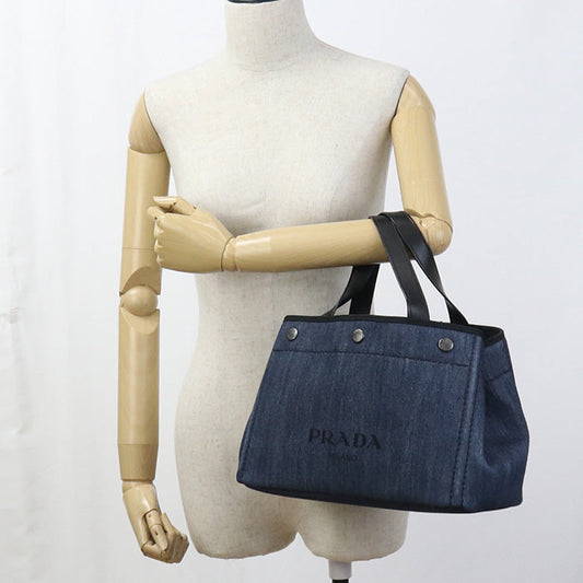 PRADA 1BG311 2BBV FOKF5 2WAY Tote Bag denim navy Women