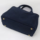 PRADA 1BG439 2WAY Canapa Tote Bag Cotton canvas black Women