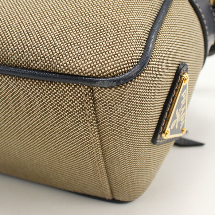 PRADA 1BH089 Logo jacquard Diagonal shoulder bag canvas/leather Women brown