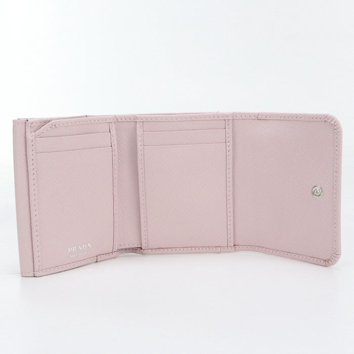 PRADA 1MH043 Tri-fold wallet Saffiano Triangle Wallet/Folding wallet leather pink Women