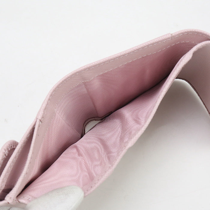 PRADA 1MH043 Tri-fold wallet Saffiano Triangle Wallet/Folding wallet leather pink Women