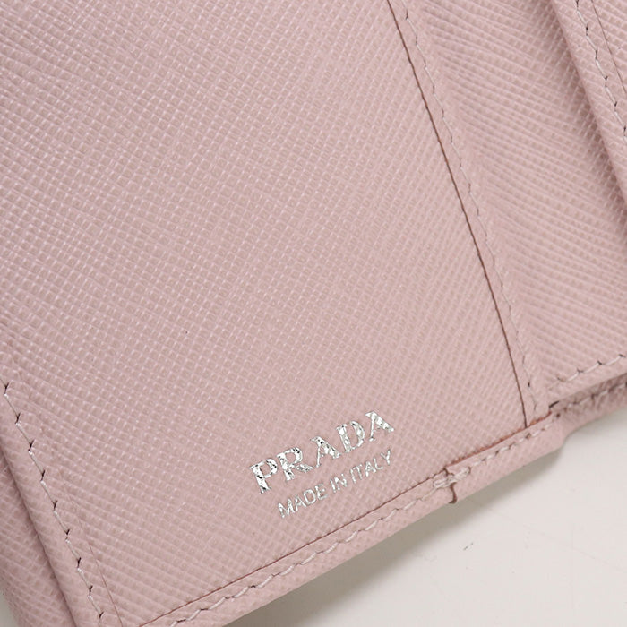 PRADA 1MH043 Tri-fold wallet Saffiano Triangle Wallet/Folding wallet leather pink Women