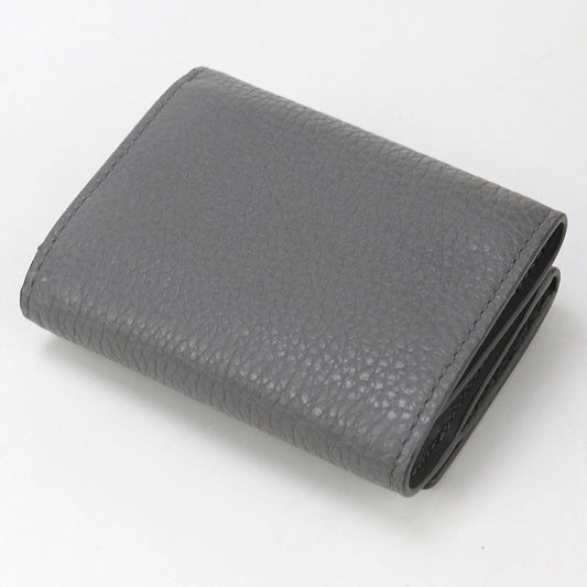PRADA 1MH043 Mini Vittero Dino Leather Three fold wallet leather gray Women