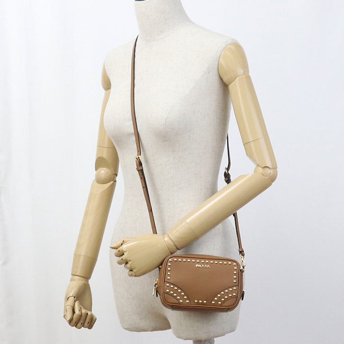 PRADA 2WAYShoulder Bag Diagonal shoulder bag Shoulder Bag leather brown Women