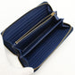 PRADA zip around long wallet PurseZip leather blue mens