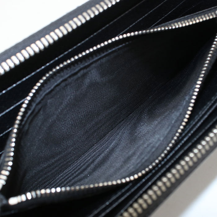 PRADA 2ML317 QHH F0002 long wallet saffiano triangle PurseZip leather black mens