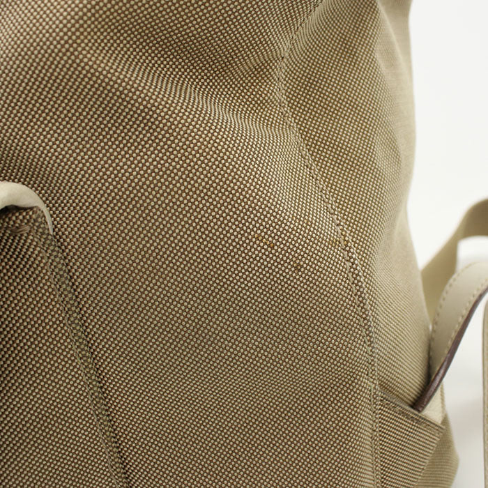 PRADA Backpack Logo jacquard Backpack canvas beige Women