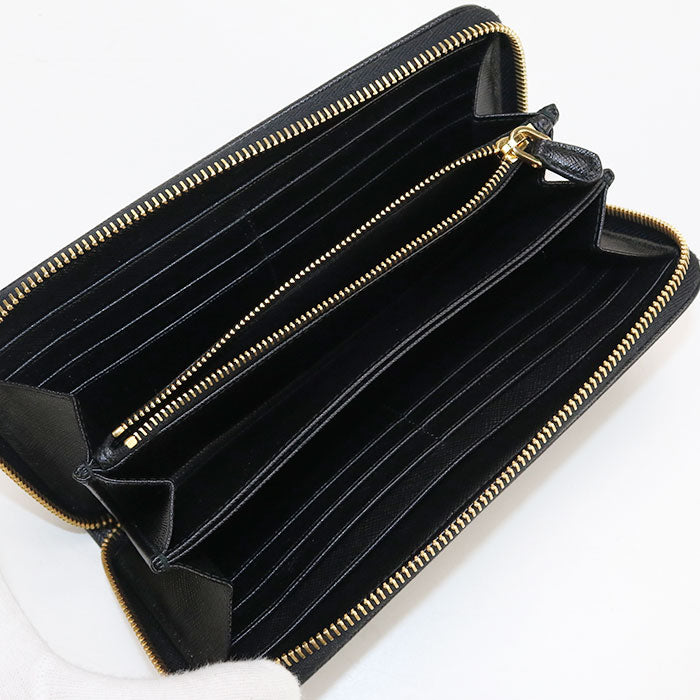 PRADA zip around long wallet PurseZip Around Nylon black Women