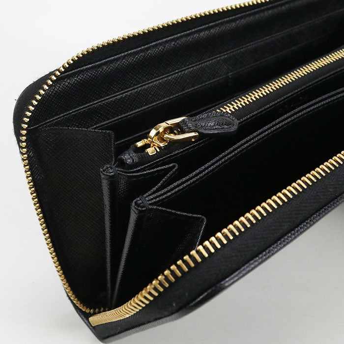 PRADA zip around long wallet PurseZip Around Nylon black Women