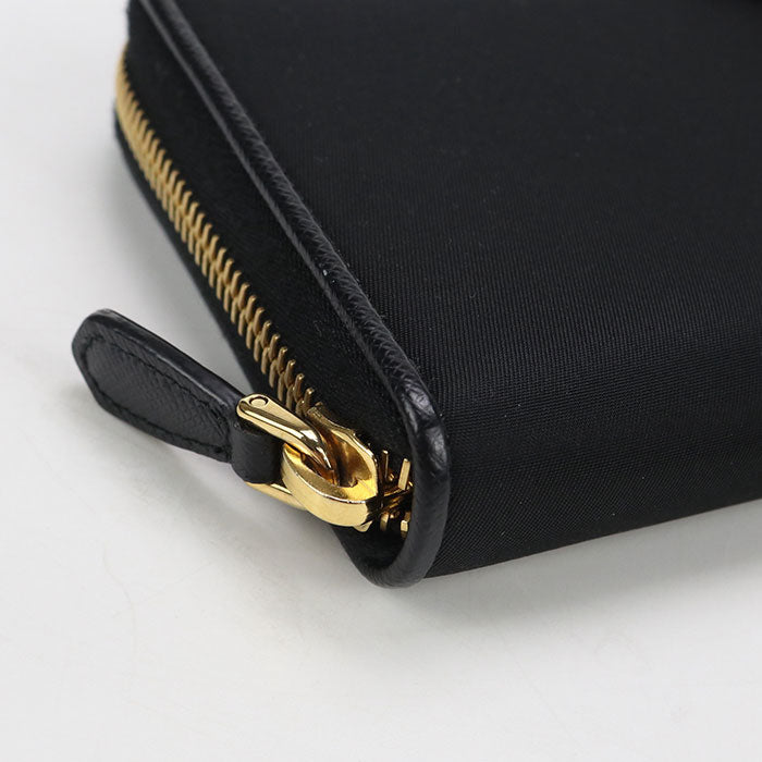 PRADA zip around long wallet PurseZip Around Nylon black Women