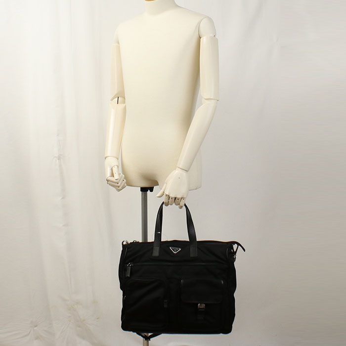 PRADA 2WAY Tote Bag Nylon black mens