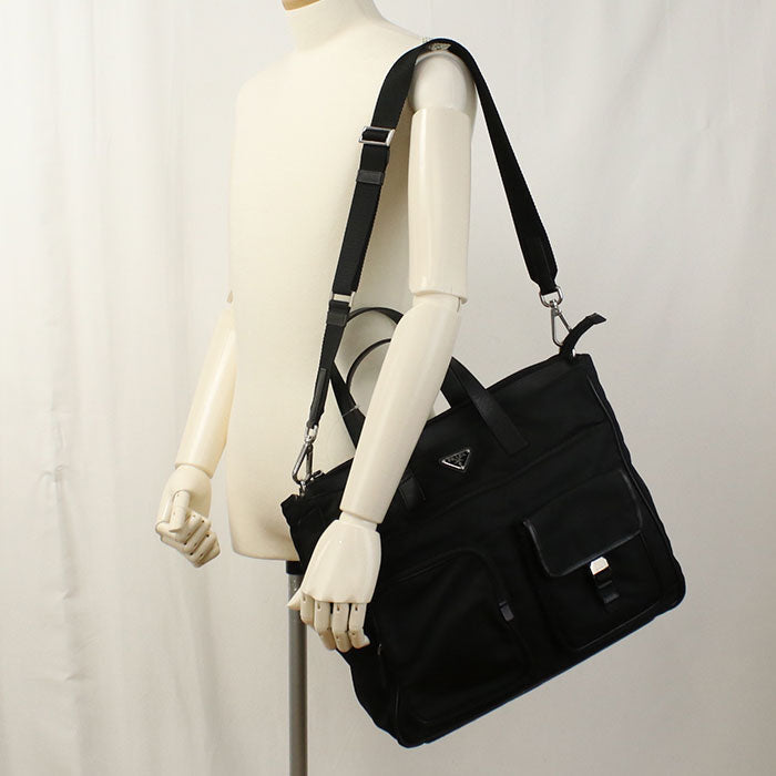 PRADA 2WAY Tote Bag Nylon black mens