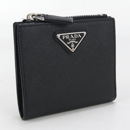 PRADA Saffiano Folded wallet leather black mens
