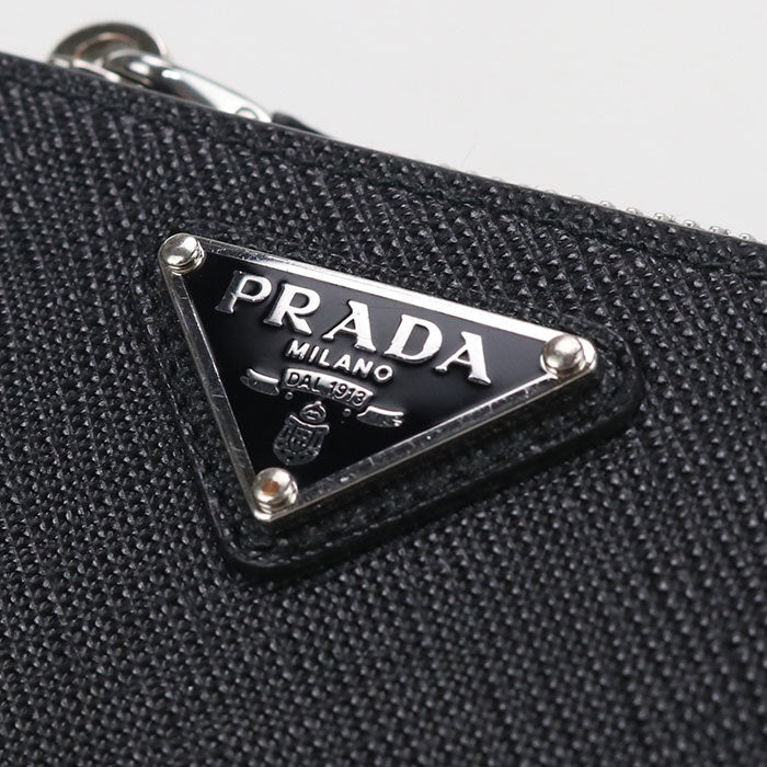 PRADA Saffiano Folded wallet leather black mens
