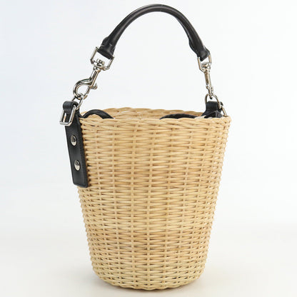SAINT LAURENT 410883 pannier basket Straw Bag hand bag straw Women beige