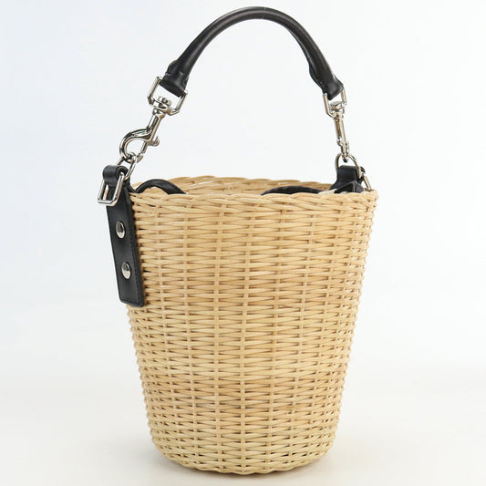 SAINT LAURENT 410883 pannier basket Straw Bag hand bag straw Women beige