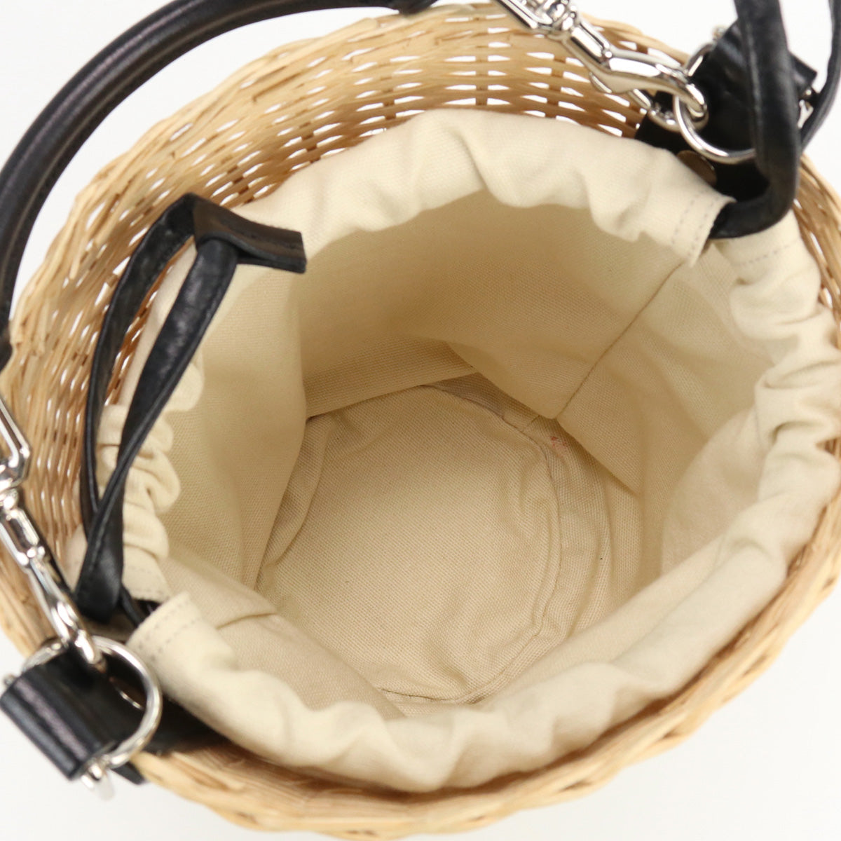 SAINT LAURENT 410883 pannier basket Straw Bag hand bag straw Women beige