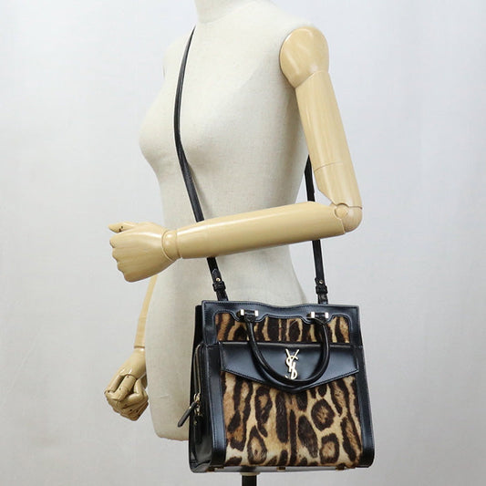SAINT LAURENT 561203 2WAY Tote Bag shoulder bag Handbag leather black Women