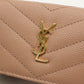 SAINT LAURENT SL85171 Origami Tiny Monogram Three fold wallet Calfskin pink Women