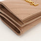 SAINT LAURENT SL85171 Origami Tiny Monogram Three fold wallet Calfskin pink Women